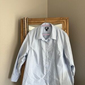 Lands End women’s plus size long sleeve Oxford shirt – blue, 2X